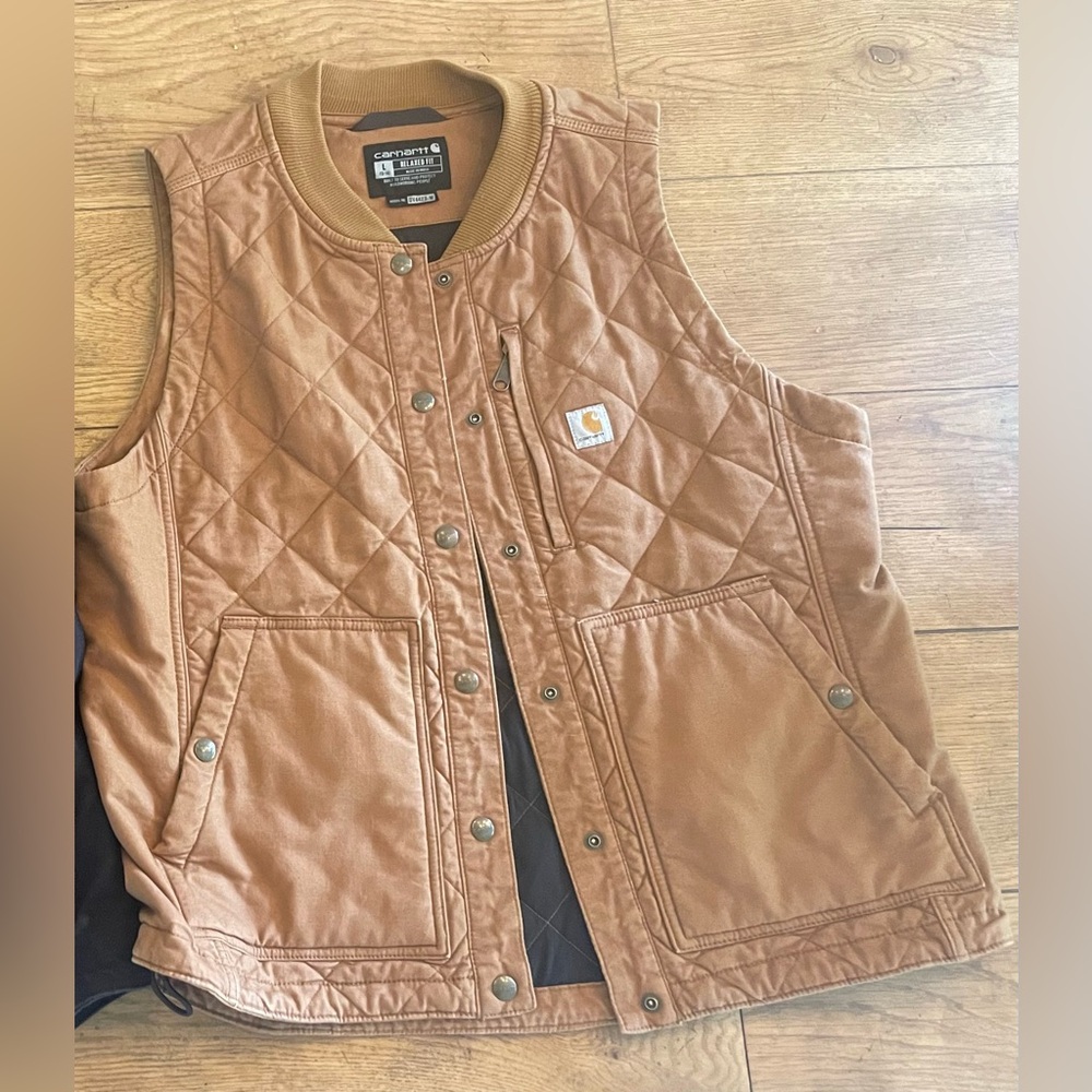 Carhartt 104423 - Women's Rugged Flex® Canvas Rib Collar Vest Women’s LARGE